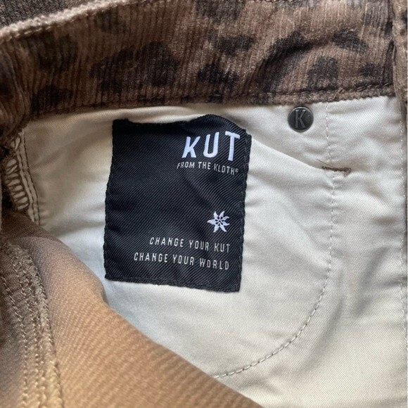 NWT Kut From The Kloth Rachael Mom Jeans Coffee Animal Print Corduroy Size 2 NEW - Picture 14 of 15